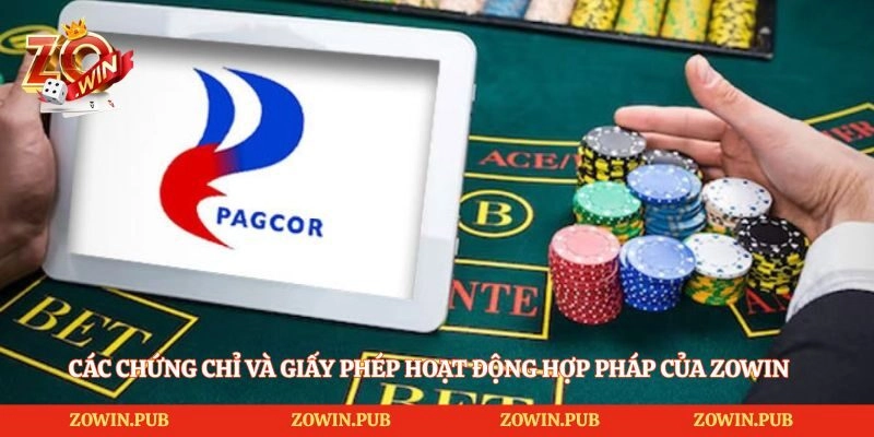 Các chứng chỉ và giấy phép hoạt động hợp pháp của Zowin 
