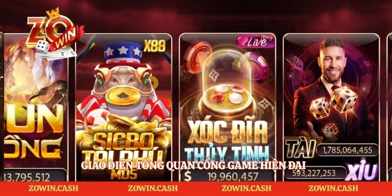 Giao diện tổng quan cổng game hiện đại
