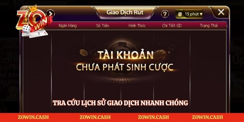 Tra cứu lịch sử giao dịch nhanh chóng